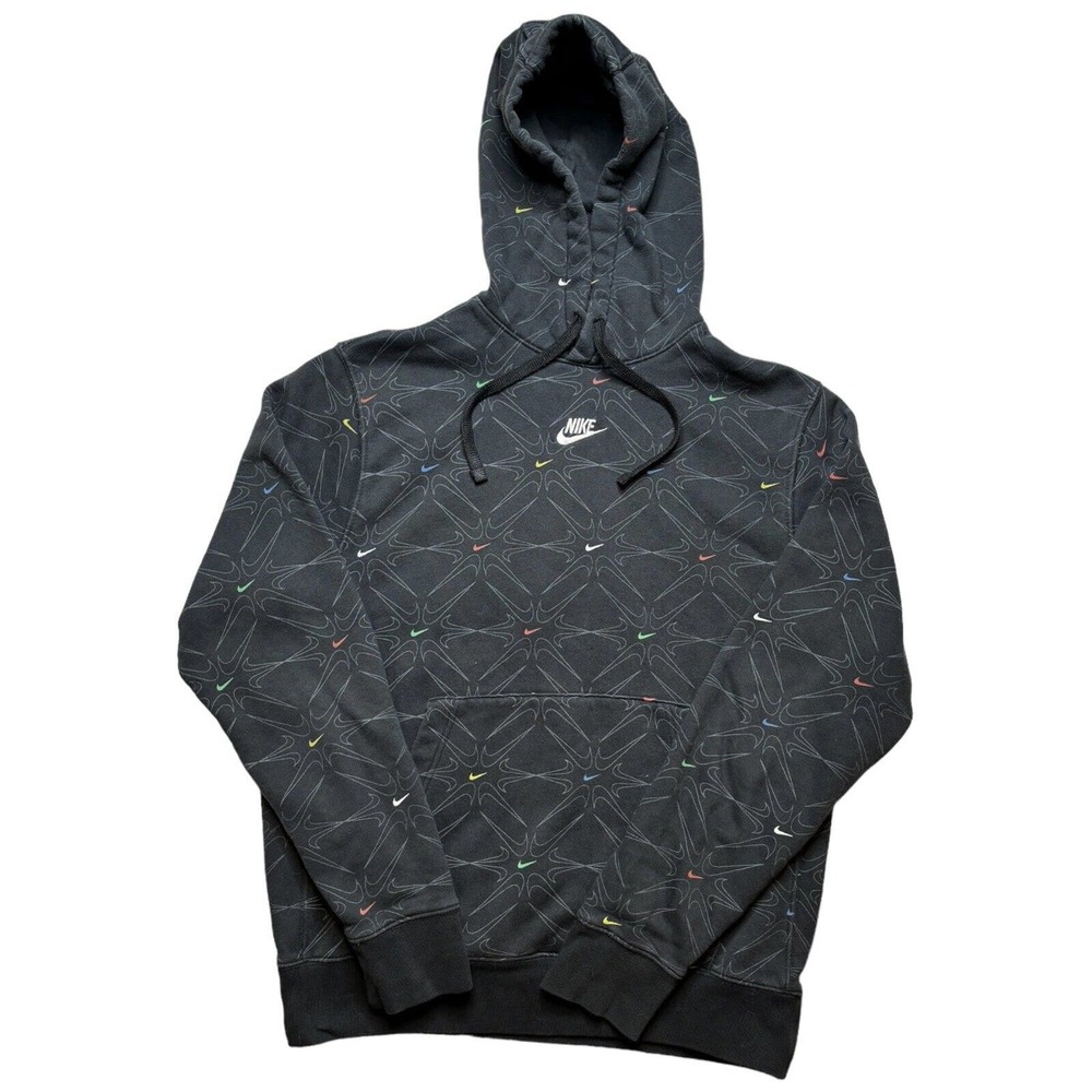 Vintage Nike Hoodie Men's Medium Black Swoosh Sports Skate Y2K Travis Scott